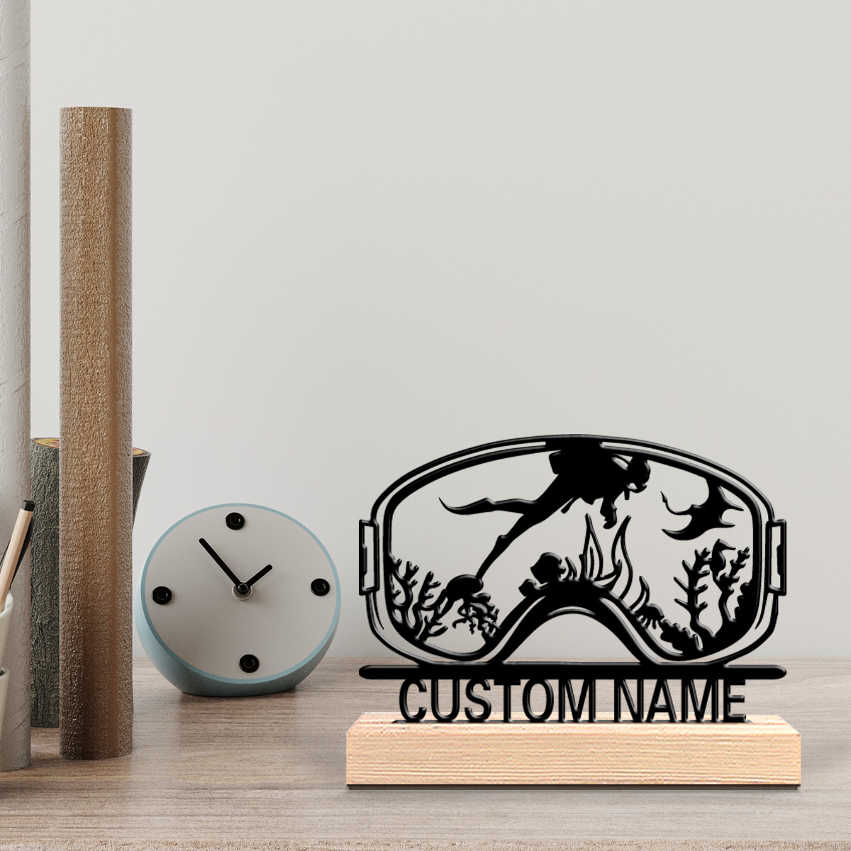 Home Improvement Kitchen - 1pc Cute Personalized Custom Diving Wooden