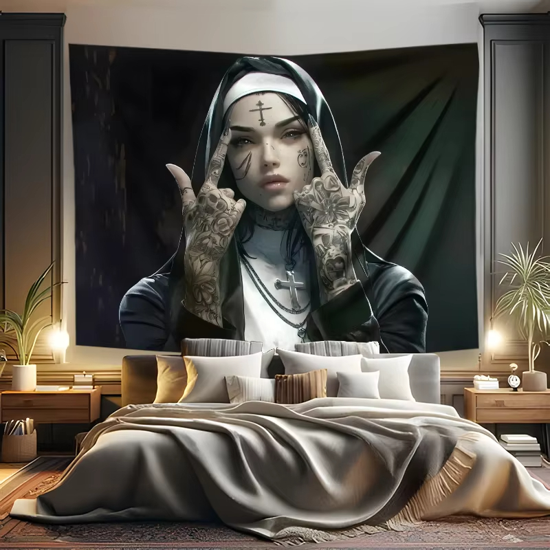 VIKAMA dark tattoo nuns tapest - Home Improvement Quotes 评论和价格