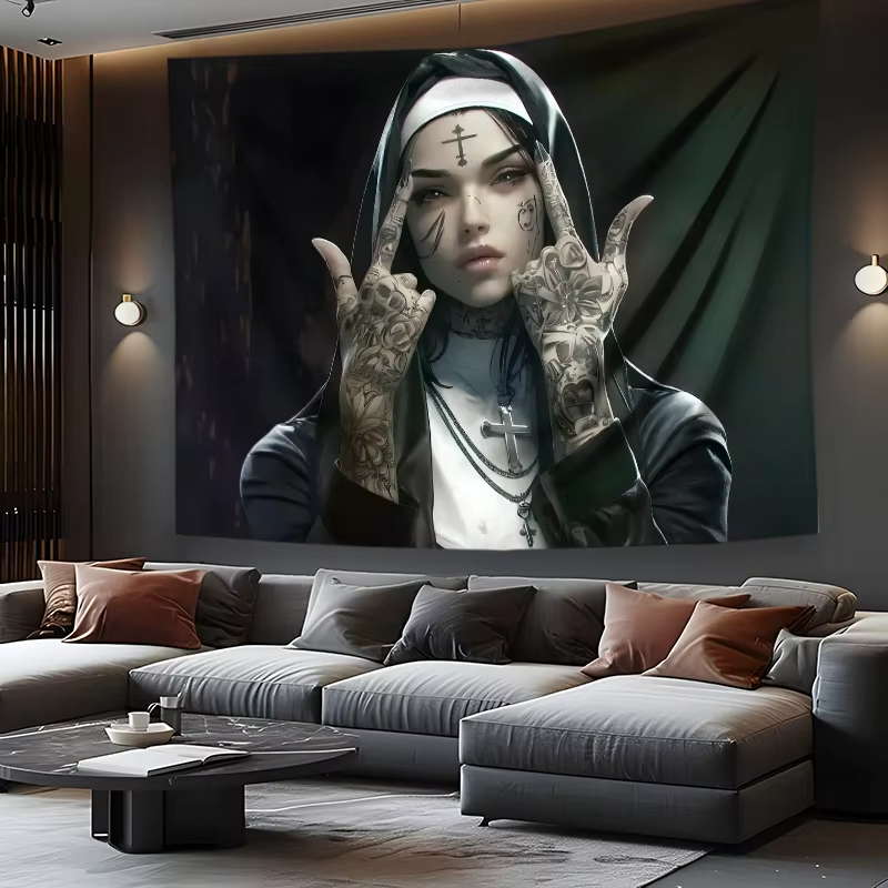 VIKAMA dark tattoo nuns tapest - Home Improvement Quotes 评论和价格