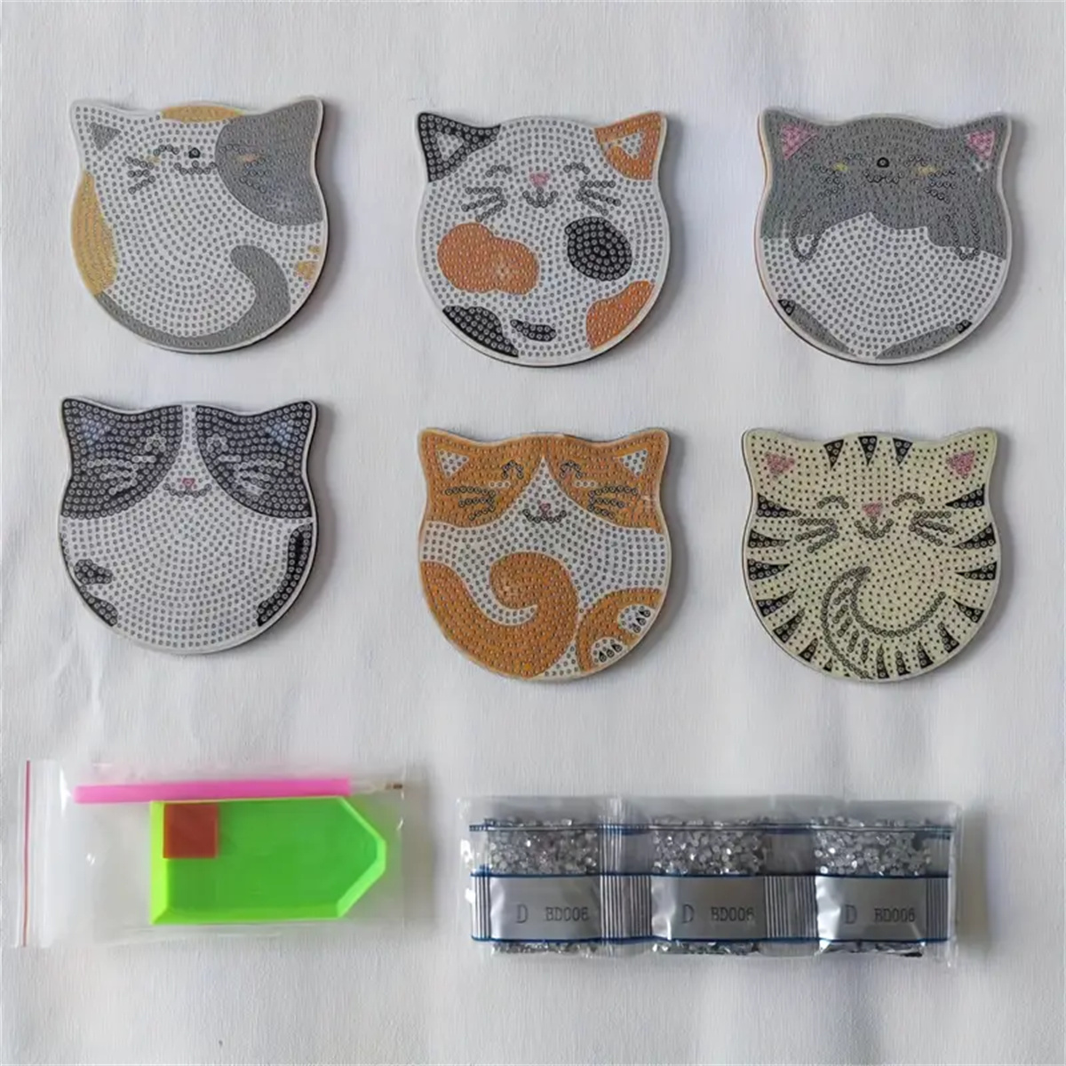 6 Pieces/set DIY Cat Rhineston - Home Improvement Kitchen 评论和价格