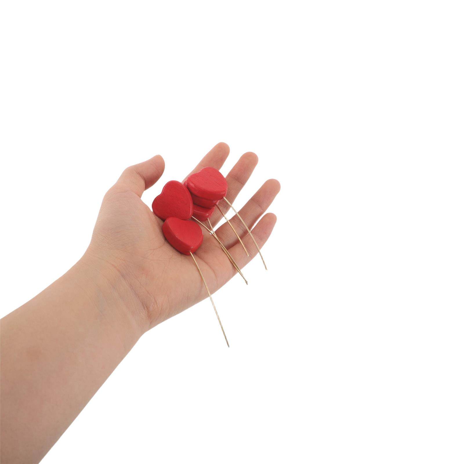 6Pcs Wood Heart Picks Decorati - Wood Filler Stick 评论和价格